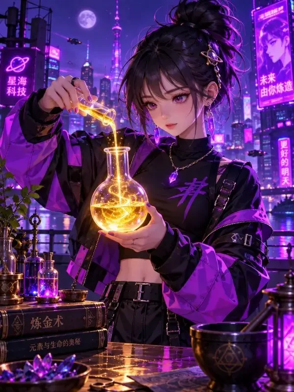 霓虹楼顶的炼金少女封面